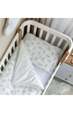 Переменная постель Baby Mix Зайчики черные на белом, арт. 0391250