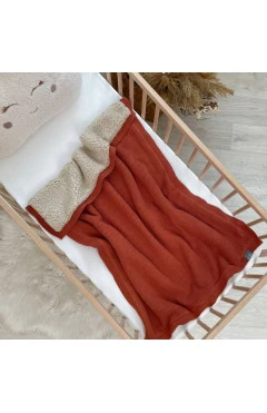 Плед вязаный Teddy Рогожка терракот, арт. 9377548