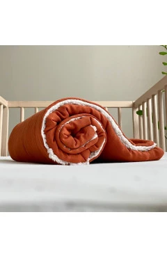 Плед муслин на хутре teddy терракот, арт. 5162309