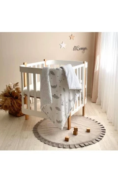 Плед-конверт с одеялом на Minky/косичка Хмаринки серые, арт. 10500487