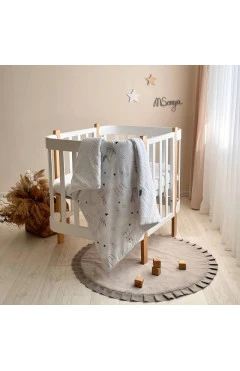 Плед-конверт с одеялом на Minky/косичка Коты в облаках серый, арт. 10500419-1