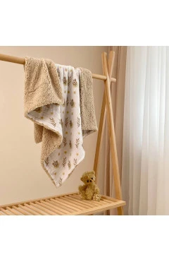 Плед муслин на хутре teddy Ведмедики в ковпачках, арт. 7023730
