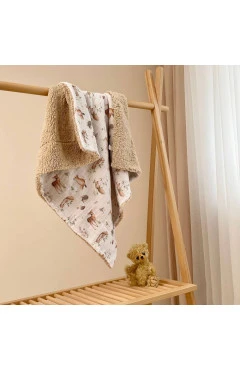 Плед муслин на хутре teddy Лесные звери, арт. 7023497