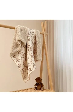 Плед муслін на хутрі teddy гілочки акації, арт. 5160056