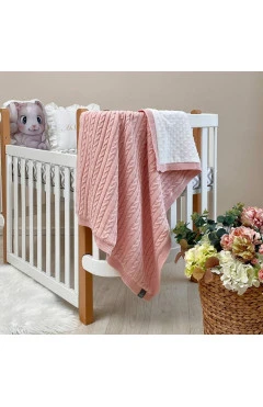 Плед вязаный Wellsoft Коса персик, арт. 825209