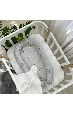 Кокон Baby Design Ведмедик у ковдрі на сірому, арт. 5019784