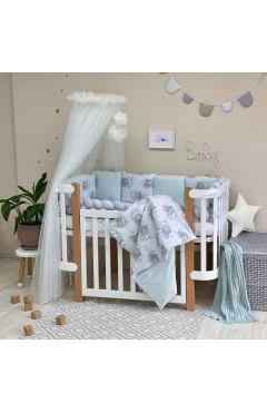 Комплект постільної білизни для новонародженого Happy night Слоники м'ятний, арт. 02107111