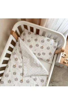 Змінна постіль Baby Mix Ведмедики в ковпачках сірі, арт. 039101