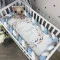 Бортик-коса белый/серый/яркий голубой 3,6 м на все стороны кроватки, арт. 0789738 купить в Украине | код товара: 0789738