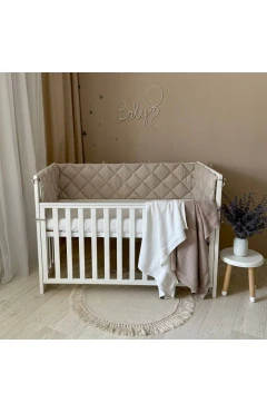 Бортік стьобаний "Baby Dream" на 3 сторони поплін капучино, арт. 2203243