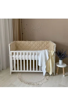 Бортик стьобаний "Baby Dream" на 3 сторони поплін бежевий, арт. 220302