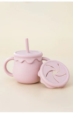 Снек стакан-поильник "Marshmallow", розовый, арт. 107694
