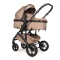 Коляска 3в1 трансформер Ninos Ave dark beige з автокріслом 0+, арт. NAV3V12026DB