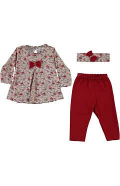 Штанишки и кофточка для девочки ,красный/бежевый, ,100% хлопок ,Zvezda Kids Турция