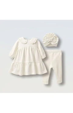 Крестильный комплект для девочки, молочный, little angel, арт. 14695