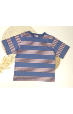 Футболка для мальчика ,синий/полоска ,100%хлопок ,UNIQLO .