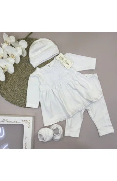 Крестильный комплект для девочки оливия белый Little angel, арт. 11709