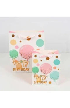 Пакет подарунковий 26см*32см, білий/Happy Birthday, Shantou, арт. 85610