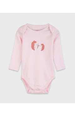 Боди с длинным рукавом для девочки (интерлок) ,св. розовый ,100%хлопок ,Flamingo .