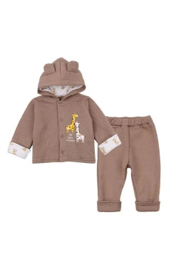 Кофточка и штанишки унисекс ,т.бежевый ,90%хлопок 10%полиэстер ,Flamingo .