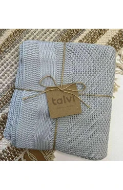 Плед вязаный ,серый ,100%хлопок ,Talvi kids