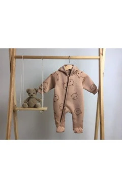 Ползунки утепленнные унисекс ,бежевый/мишки ,100%хлопок ,Мамине Чадо .