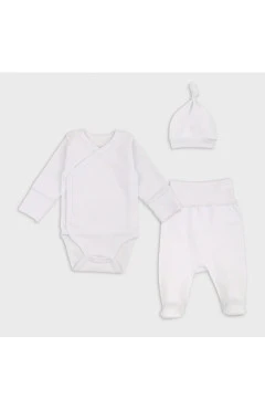 Комплект унісекс (боді, повзунки, чепчик), молочний, flamingo, арт. 433090