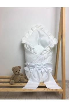 Деми-конверт унисекс, белый/рюша, Kinder lux, арт. 75380