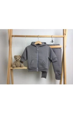 Утепленный комплект кофточка и штанишки для мальчика ,серый ,70 % хлопок30%полиестер ,Flamingo .