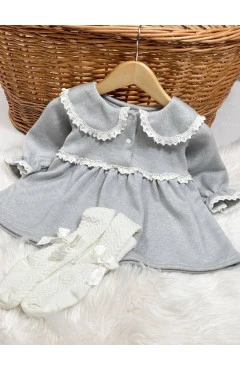 Сукня трикотажна утеплена світло-сірий twinsbaby, арт. 1332208