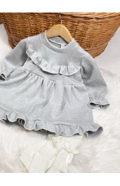 Платье трикотажное утепленное, св. серый, Twinsbaby, арт. 1332209