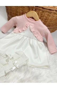 Платье трикотажное утепленное розовый белый Twinsbaby, арт. 1332205