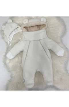 Комбинезон демисезонный унисекс, молочный/ангора, ангора/fleece, Happy Luna, арт. 222892