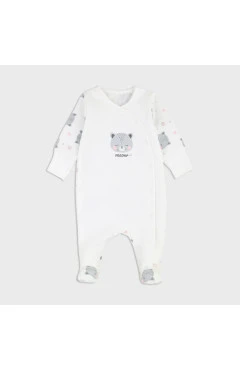 Повзунки з начосом для дівчинки, білий / CAT, 100% бавовна, Flamingo.