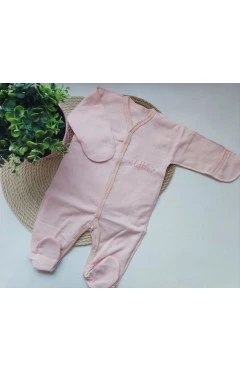 Повзунки з начосом для дівчинки, персиковий / little, 100% бавовна, Flamingo.