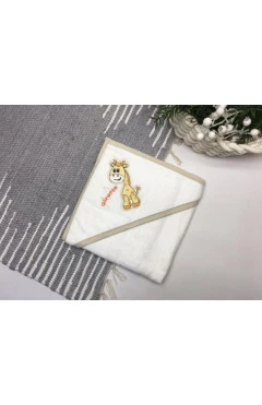 Полотенце махровое после купания унисекс ,молочный/жыраф ,90 % хлопок 10%полиестер ,Ramel