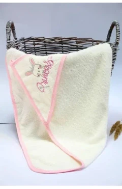 Рушник махровий після купання для дівчинки, молочний/princess, 90% бавовна 10% поліестер