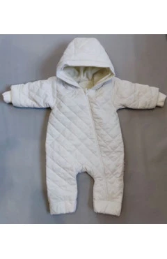 Комбинезон демисезонный унисекс ,молочный/барни ,плащевая ткань ,Little angel