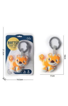 Погремушка на коляску, оранжевая, тигренок, пластик, YG toys, арт. 58826