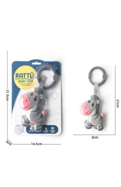 Погремушка на коляску, серый/зебра, пластик, YG toys, арт. 58825