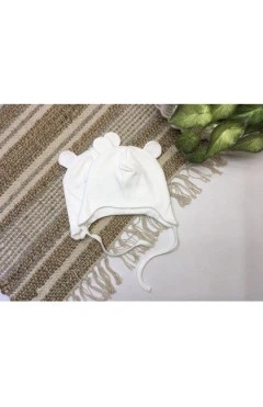 Деми шапка для девочки ,молочный ,95 % хлопок,5 % еластан ,Flamingo .