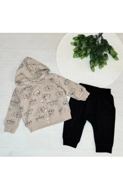 Спортивный костюм для мальчика, черный/бежевый, Favo kids, арт. 15565