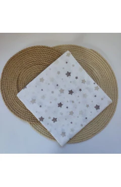 Пелюшка ситцева 95*100 білий/бежевий/коричневий/зірка Кена, арт. 998997