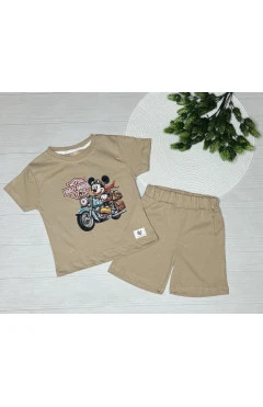 Футболка і шорти для хлопчика, бежевий/міккі, Ilo Kids, арт. 252526