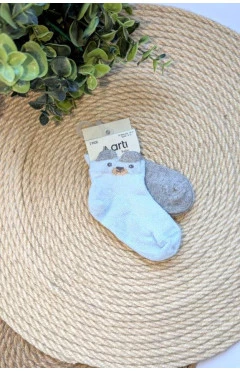 Набор носочков хлопковых для мальчика(2 пары) ,голубой/серый ,80 % хлопок 18% полиамид 2% эластан ,Arti