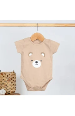 Боді з коротким рукавом унісекс, беж, мишутка, Flamingo, арт. 467114