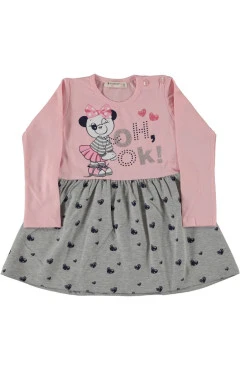 Платье для девочки, розовый/серый, р.92,98,114,116 Pop fashion girl Турция, арт. 0070802