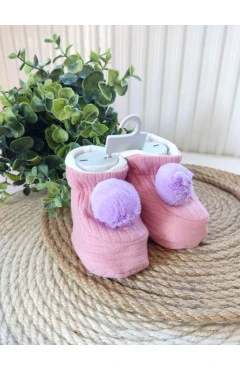 Пинетки для девочки, пудра, Pino Baby, арт. 37440