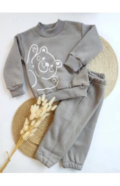 Утеплений комплект кофточка і штанці унісекс, сірий/bear, Baby Life, арт. 23801