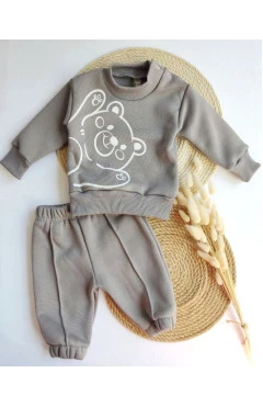 Утеплений комплект кофточка і штанці унісекс, сірий, Bear, Baby Life, арт. 23800